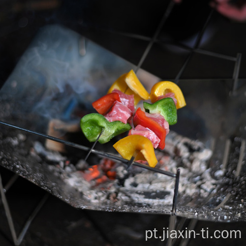 Carvão portátil dobrável para churrasco de titânio churrasqueiras fogueira